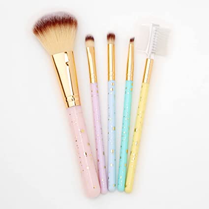 Gold Sparkle Pastel Makeup Brushes by Claire